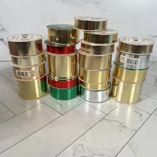 Lot of 20 Berwick Glitter Various Colors & Sizes Total 65 Yards New Red Gold