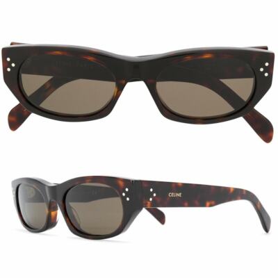 CELINE Frame 16 Rectangular Acetate Sunglasses in Havana CL40133I