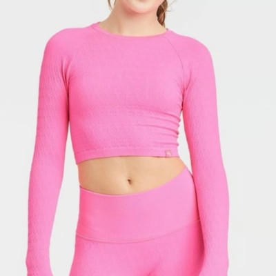 joylab pink seamless long sleeve size small