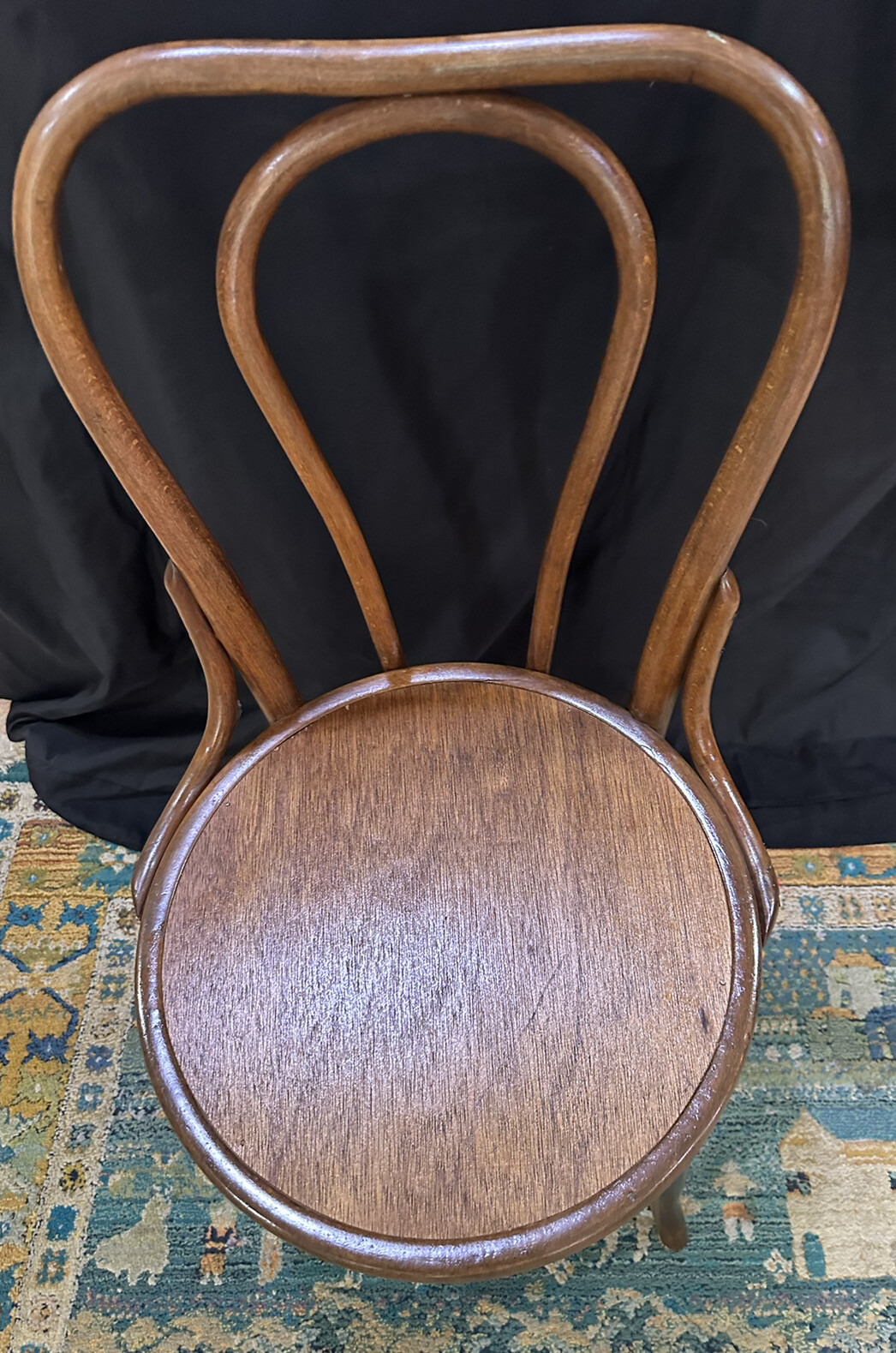 Antique Vintage Wood Wooden Side Dining Desk Chair Bentwood Farmhouse