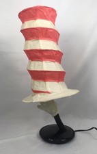 Cat in the Hat lamp Dr. Suess Resin 22" bedroom kids red white stripes