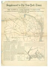 18" x 24" 1861 Map Of Washington National Lines