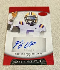 2021 Sage Aspire Red Auto #ASP-133 Kary Vincent Jr. LSU Tigers