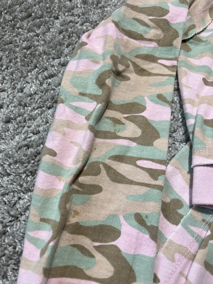 Traje de chándal vintage Y2k para mujer rosa camuflado talla grande con capucha cremallera pierna ancha sudaderas Foto 4 de 4