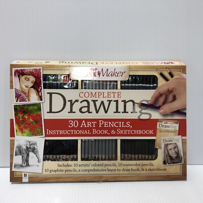 Art Maker Instructional Art Book Set Complete Drawing Kit Art Pencils Sketchbook