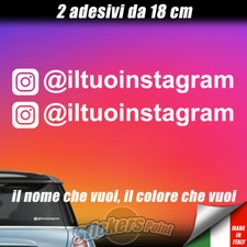2 Adesivi INSTAGRAM - IL TUO NOME - social follower auto moto stickers 