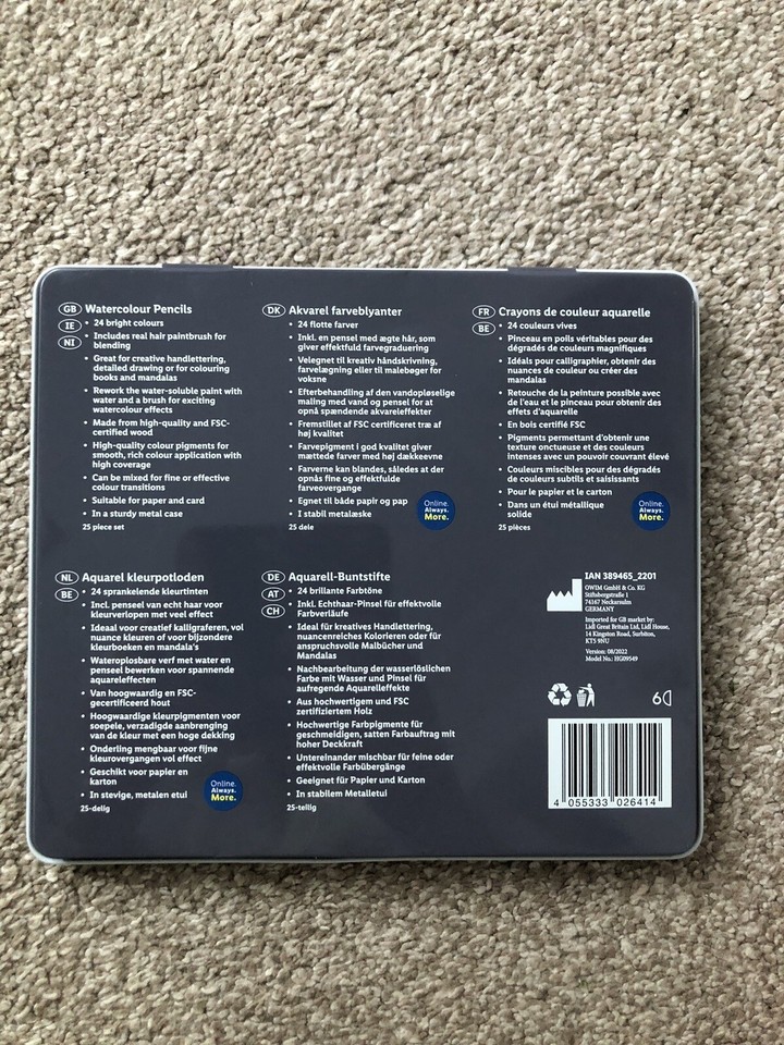 Crelando Watercolour Pencil Set New 24 Colours eBay