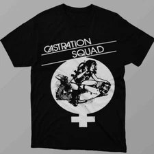 Vtg Castration Squad Band Cotton Black Unisex Full Size Shirt J864