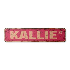 KALLIE Vintage Street Sign Childrens Name Room Metal Sign