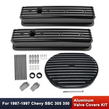 For Chevy 350 383 Tall Alum Valve Covers Center Bolt Vortec 12 Air Filter Bk