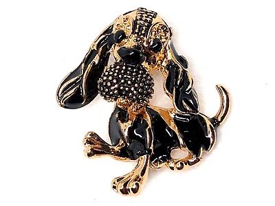 Dog Puppy Enamel Gold Pin Badge/Brooch Vintage/ DIY Accessory Gift N7 