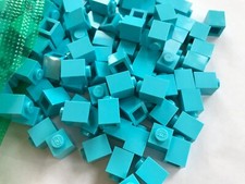 LEGO NEW- 3005-MEDIUM AZURE-1 x 1 BRICK-50 PIECES