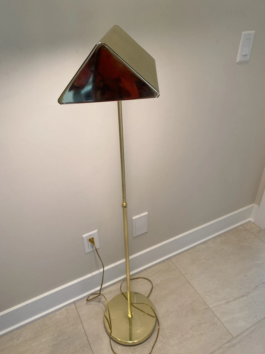 Vintage MCM Mid Century Modern Style Pharmacy Floor Lamp Brass Adjustable Head