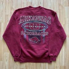 Vintage 90  s University Of Arkansas Sport gear Red Oak Pullover Sweatshirt Sz M 