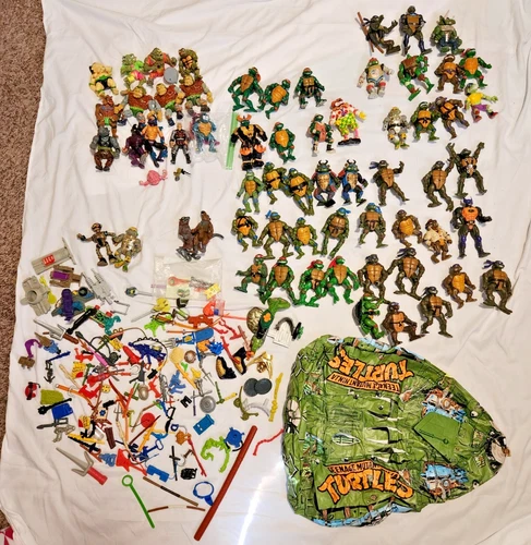Vintage Teenage Mutant Ninja Turtles Lot Figures Plus Accessories 80s 90s 2000's
