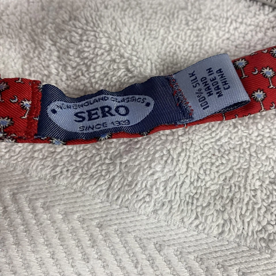 Галстук-бабочка Sero мужской красный шелк пальметто дерево узор самостоятельный галстук официальный классический опрятный - Изображение 2 из 4