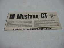 Instruction Sheet Only - AMT 1968 Ford Mustang 2+2 GT Model Kit #6168-200