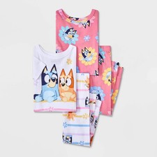 Bluey Toddler Girls' 4pc Cotton Pajama Set 12M -