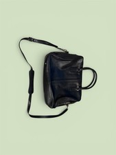 TODS Double Stripe Black Leather Briefcase - ...