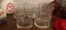 Set of Five (5) Cincinnati Reds V.I.P / VIP Etched Heavy Rocks Glasses - 4" Tall