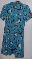 Cosplay Jaws Shark Sourpuss Bite Rosie Skeleton Gore Holiday Blue Dress Party
