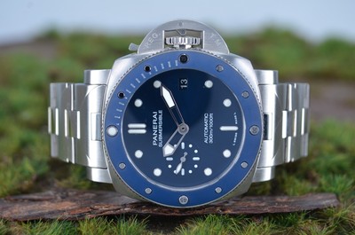 Panerai Submersible 42mm Blu Notte Herrenuhr, UNGETRAGEN, Ref. PAM02068