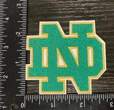 KELLY GREEN UNIVERSITY OF NOTRE DAME FIGHTING IRISH EMBROIDERED IRON ON PATCH