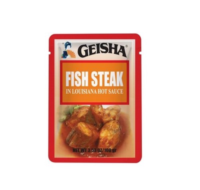 GEISHA Fish Steak in Louisiana Hot Sauce 3.53oz Pack of 24, Fish Steak| HALAL...