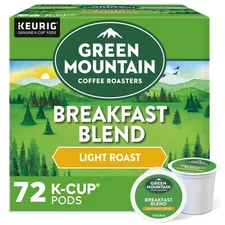 Green Mountain Coffee Breakfast Blend, Keurig K-Cup Pod, Light Roast, 72 Count