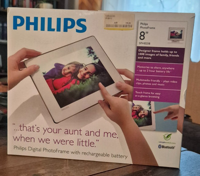 Philips digital Photo Frame, 8'', SPH8208/10 für Video Clips, Music, Fotos