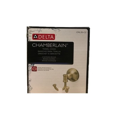 Delta CML35-CZ Chamberlain Wall Mount Double J-Hook Towel Hook Champagne Bronze