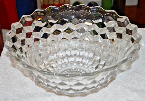 Fostoria American Clear 14''X6.5" Round Punch Bowl NO DAMAGE