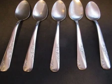 5-Everbrite FAVORITE Pattern Stainless Flatware Teaspoons