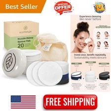 20 Eco-Friendly Reusable Makeup Remover Pads - Soft Bamboo & Charcoal