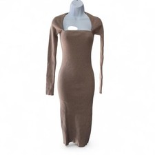 American Eagle Ribbed Knit Midi Dress Shrug Bolero NWT Size M