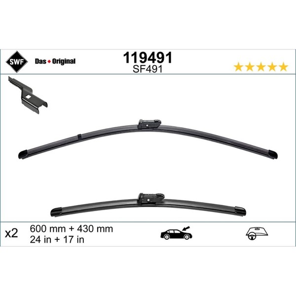 Wischblatt Swf 119491 FüR Peugeot Opel CitroëN Byd Fiat Rifter Berlingo Combo-image
