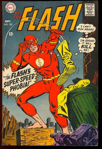 The Flash #182 Nice Unrestored Silver Age Superhero Vintage DC Comic 1968 VG-FN