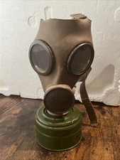 Original Cold War Era Belgium Army M51 Gas Mask w/ Metal Filter Collectible
