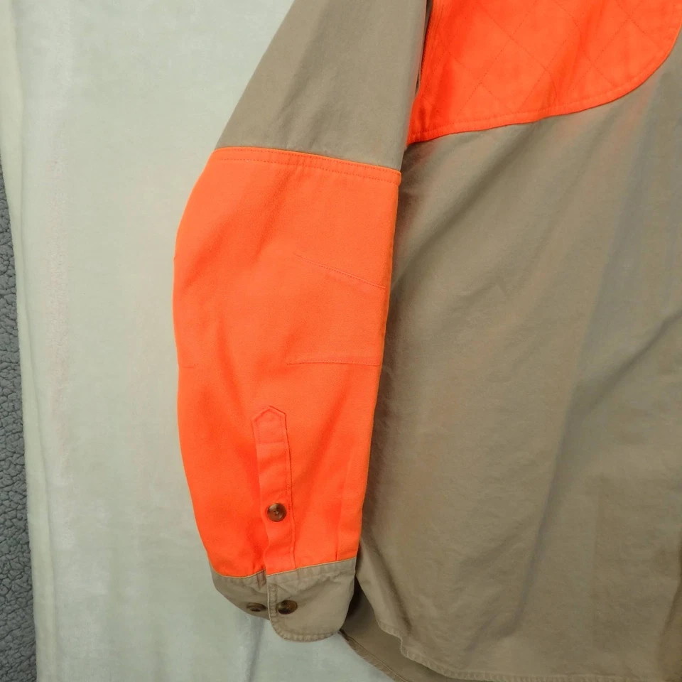 Cabela's Classic Right-Hand Shooting Shirt Mens 3XL Reg Khaki & Blaze Orange - Image 4 of 4