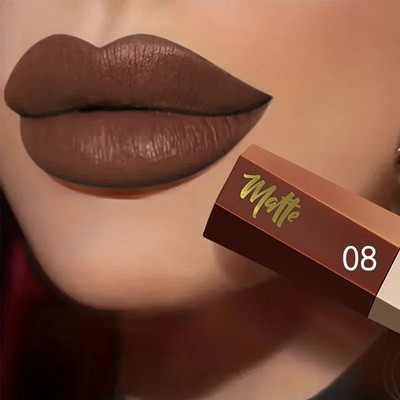 Wasserfester matter Lippenstift langanhaltender nudefarbener Lipgloss nicht transferierbar