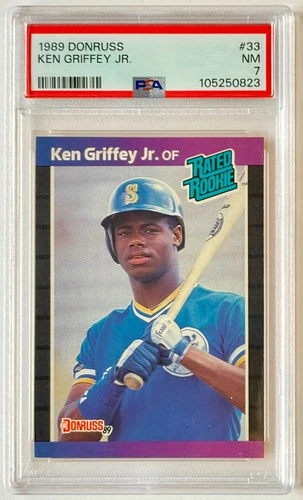 KEN GRIFFEY JR Rated Rookie 1989 Donruss #33 Seattle Mariners PSA 7 NM
