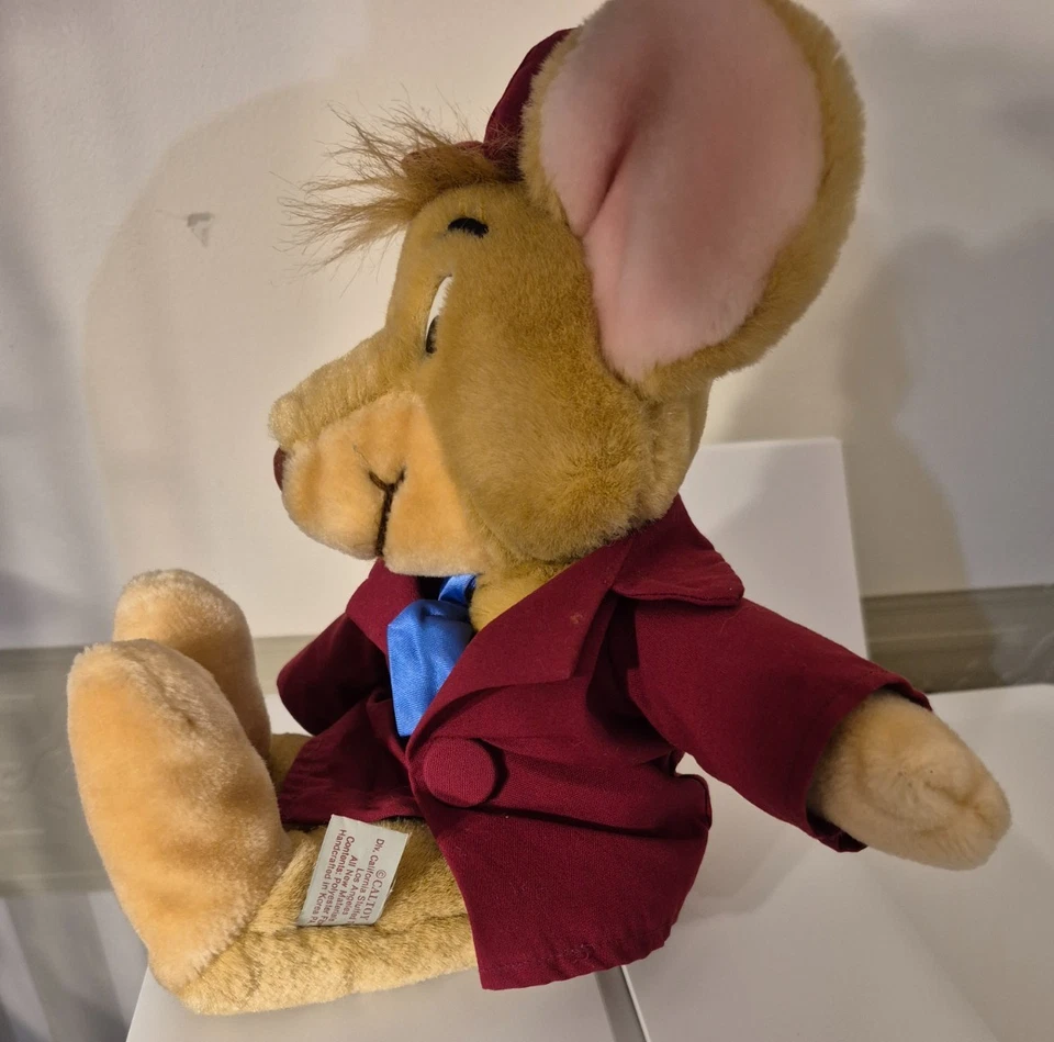 Vintage 1986 Disney Basil Plush The Great Mouse Detective 15" Caltoy - Imagem 3 de 4