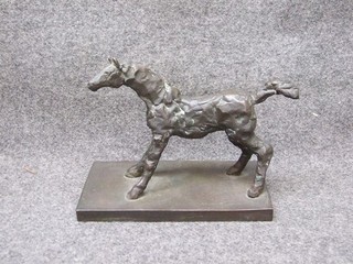 Brass or Bronze Figurine Expressionism Horse Unsigned Art Deco