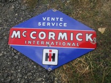 Mc CORMICK HI plaque émaillée ancienne : tracteur matériel agricole