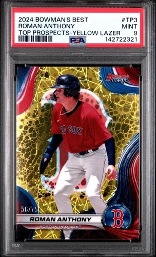 2024 Bowman’s Best Roman Anthony Yellow Laser Refractor TP-3  /75 PSA 9