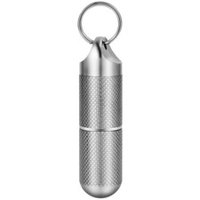 Titanium Keychain Pill Holder Waterproof Lightweight Portable Pocket Mini Pil...