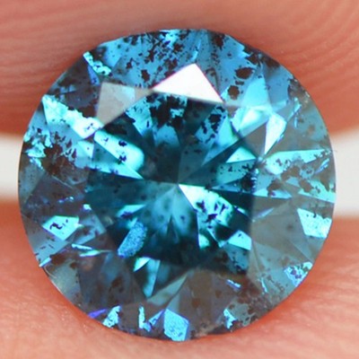 1.17 Carat Round Shape Diamond Fancy Blue Color Loose Enhanced I1 Real Certified