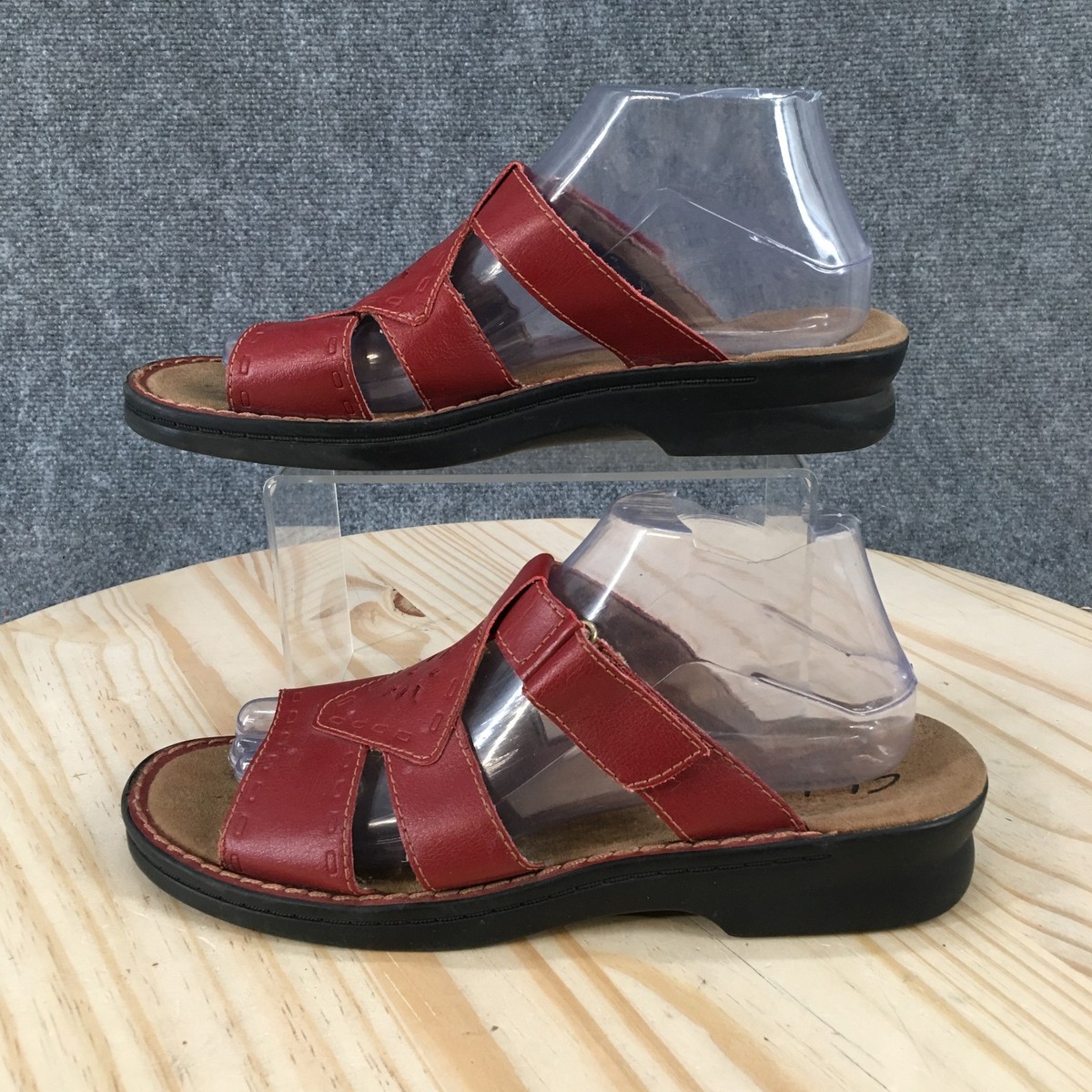 Clarks womans Dark Red Leather Slip-Ons Clarks Slip Ons // Women main image 4