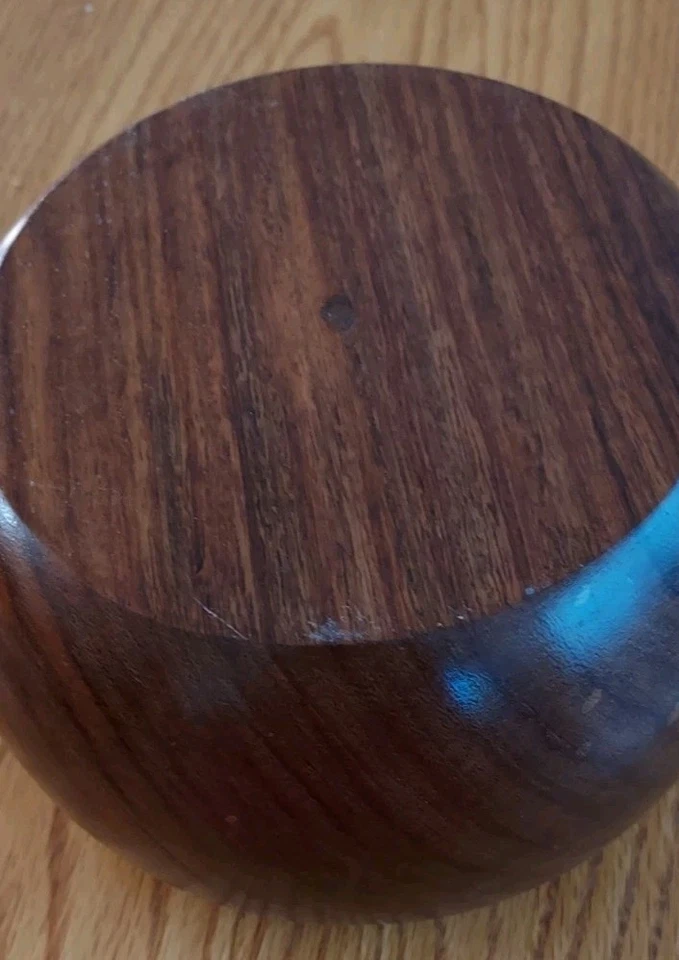 Wooden Yarn Bowl 4" H 6" Opening Pre Owned - Image 3 of 3