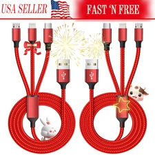 3 in 1 Fast USB Charging Cable Universal Multi Function Cell Phone Charger Cord